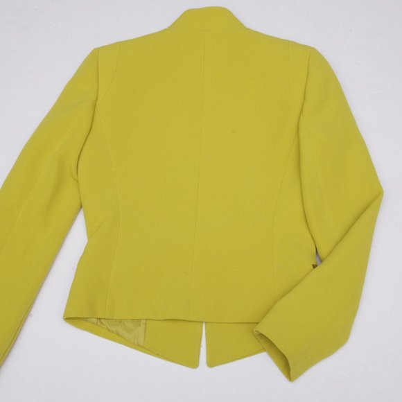 Tahari Structured Modern Chartreuse Texture Blazer - Picture 6 of 6